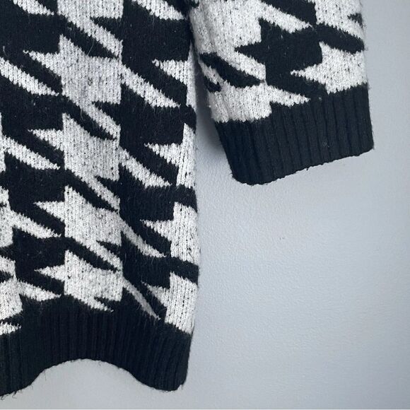 Talbots Plus 2X Black & White Houndstooth Cardigan Sweater Drop Shoulder - Picture 5 of 7
